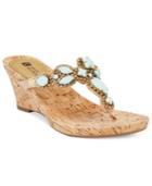 White Mountain Abra Embellished Wedge Sandals Women's Shoes