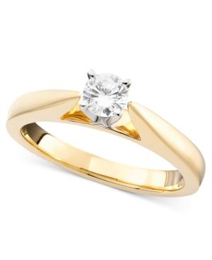 Engagement Ring, Certified Diamond (1/3 Ct. T.w.) And 14k White Or Yellow Gold