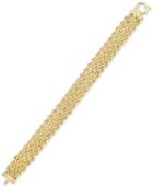 Woven Wide Link Bracelet In 10k Gold