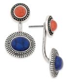 Silver-tone Stone Earring Jackets