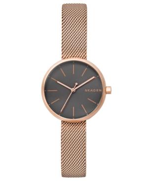 Skagen Women's Signatur Rose Gold-tone Stainless Steel Mesh Bracelet Watch 30mm