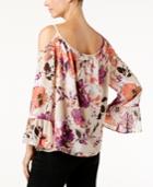 Inc International Concepts Floral-print Cold-shoulder Peasant Blouse, Only At Macy's