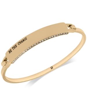 Rachel Rachel Roy Gold-tone Pave Etched Bangle Bracelet
