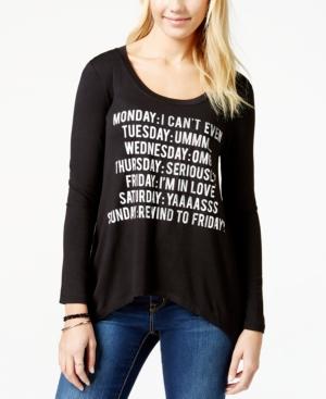 Belle Du Jour Juniors' Weekdays Graphic Split-back Top