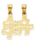 14k Gold Charm, Best Friends Puzzle Break-apart Charm