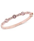 Givenchy Rose Gold-tone Colored Crystal Bangle Bracelet