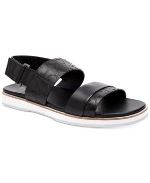 Calvin Klein Men's Dex Ck Embossed Leather Sandals Men's Shoes