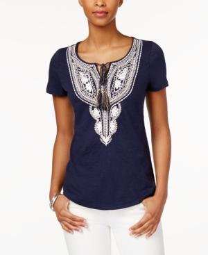 Charter Club Short-sleeve Solid Top, Only At Macy's