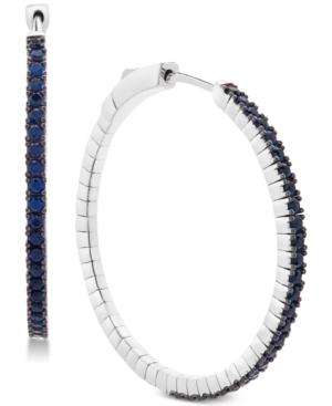 Sapphire Hoop Earrings (1-1/3 Ct. T.w.) In 14k White Gold