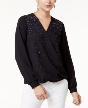 Alfani Embellished Surplice Top, Created For Macy's