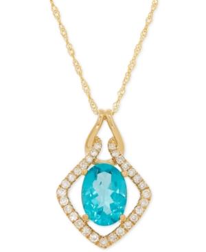 Apatite (1-3/8 Ct. T.w.) And Diamond (1/6 Ct. T.w.) Pendant Necklace In 14k Gold
