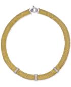 Diamond Mesh Necklace (3/8 Ct. T.w.) In 14k Gold-plated Sterling Silver