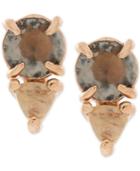 Vince Camuto Rose Gold-tone Glass Stone Stud Earrings