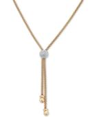 Diamond Two-tone Lariat Necklace (1/8 Ct. T.w.) In 14k Gold-plated Sterling Silver, 20 + 3 Extender
