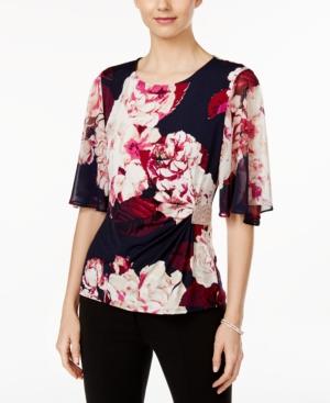 Msk Embellished Floral-print Blouse