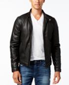 Guess Men's Perforated Faux-leather Jacket