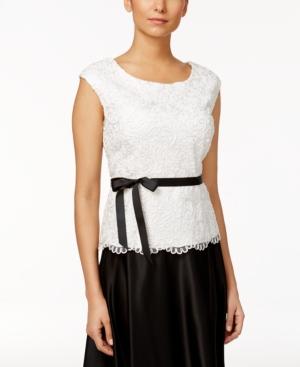 Alex Evenings Lace Sash-belt Blouse