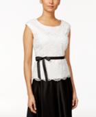 Alex Evenings Lace Sash-belt Blouse