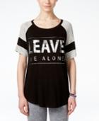 Rebellious One Juniors' Leave Me Alone Graphic T-shirt