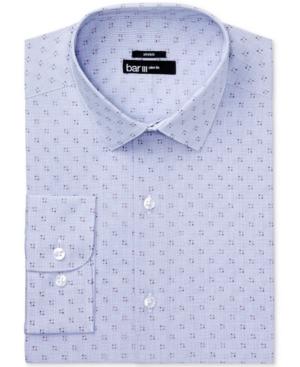 Bar Iii Men's Slim-fit Stretch Easy-care Rust Navy Dot Micro Gingham Dress Shirt, Only At Macy's