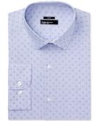Bar Iii Men's Slim-fit Stretch Easy-care Rust Navy Dot Micro Gingham Dress Shirt, Only At Macy's