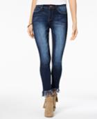 Indigo Rein Juniors' Fringe-hem Skinny Jeans