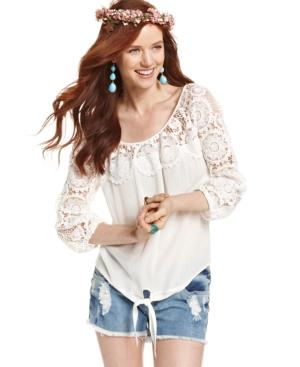 American Rag Crochet-panel Top