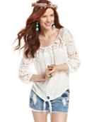 American Rag Crochet-panel Top