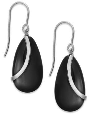 Onyx Overlay Drop Earrings In Sterling Silver (10-1/3 Ct. T.w.)