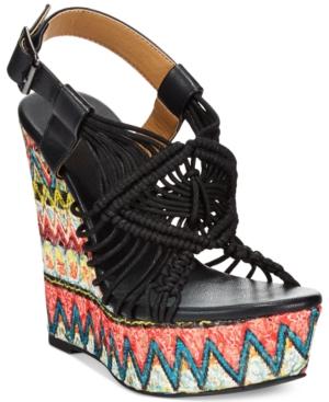 Dolce By Mojo Moxy Wildthing Woven Platform Wedge Sandals Women's Shoes