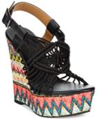 Dolce By Mojo Moxy Wildthing Woven Platform Wedge Sandals Women's Shoes