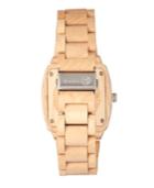 Earth Wood Sagano Wood Bracelet Watch W/date Khaki 42mm