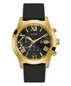 Guess Men's Black Silicone Watch 50mm, Created For Macy's
