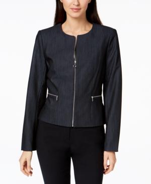 Calvin Klein Zip-front Denim Blazer