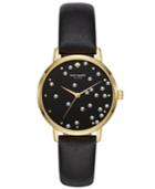 Kate Spade New York Women's Metro Black Leather Strap Watch 34mm Ksw1395