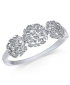 Charter Club Silver-tone Crystal Cluster Bangle Bracelet, Created For Macy's