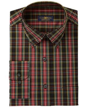 Club Room Men's Classic/regular Fit Tartan Dress Shirt, Created For Macy's