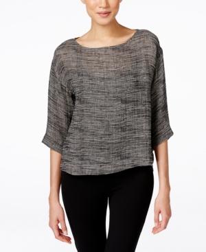 Eileen Fisher Three-quarter-sleeve Cropped Top