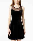 Jump Juniors' Crisscross Bow-back Velvet Fit-and-flare Dress