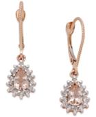 Morganite (3/4 Ct. T.w.) And Diamond (1/4 Ct. T.w.) Drop Earrings In 14k Rose Gold