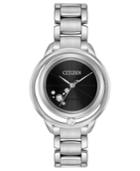 Citizen Eco-drive Women's L-sunrise Diamond-accent Stainless Steel Bracelet Watch 33mm