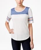 Pink Rose Juniors' Football High-low T-shirt
