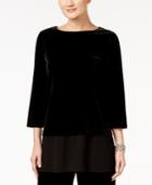 Alfani Velvet Layered-look Top, Created For Macy's