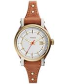 Fossil Women's Original Boyfriend Dark Brown Leather Saddle Strap Watch 30mm Es3949