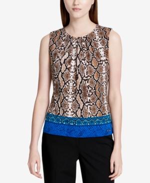 Calvin Klein Mixed-print Pleated Shell