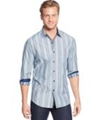 Tasso Elba Long-sleeve Dobby Stripe Shirt
