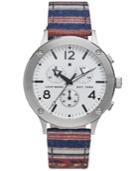 Lucky Brand Men's Chronograph Rockpoint Stripe Canvas Strap Watch 42mm