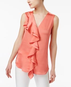 Calvin Klein Ruffle-front Sleeveless Top