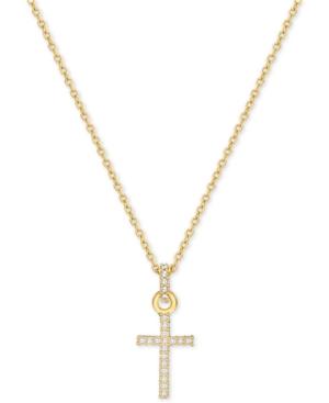 Swarovski Gold-tone Pave Crystal Cross Necklace