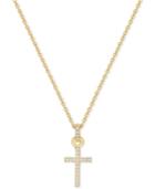 Swarovski Gold-tone Pave Crystal Cross Necklace